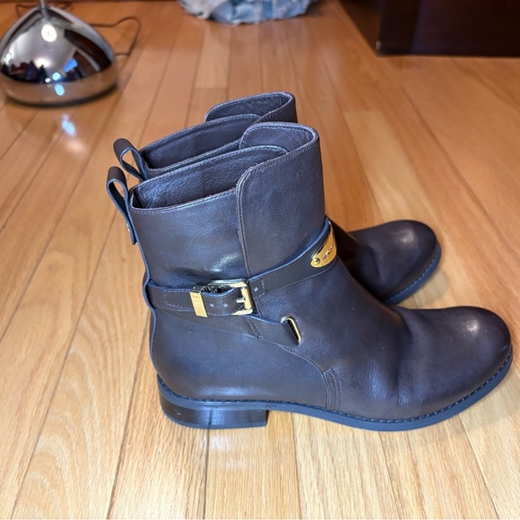 Michael Kors Dark Brown Ankle Booties, with gold hardware, size 7 - Picture 3 of 15